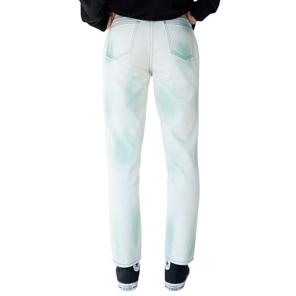 NWT PacSun Eco White & Green Mom Jeans Relaxed Fit Tapered Denim Size 29 | 8 NEW - Picture 5 of 13